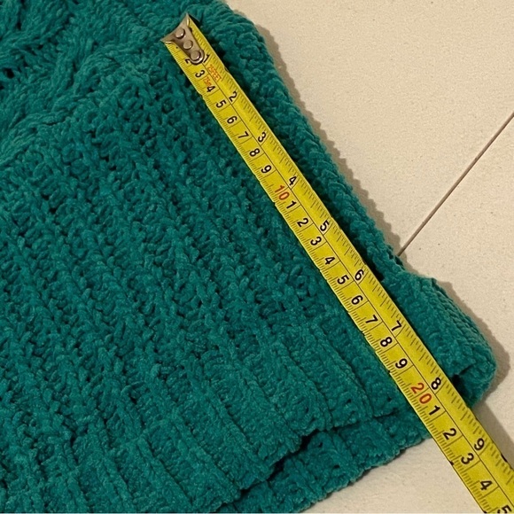 Umgee Green Size S Chunky Cable Knit Open Front 3/4 Sleeve Cardigan Sweater - Picture 9 of 9